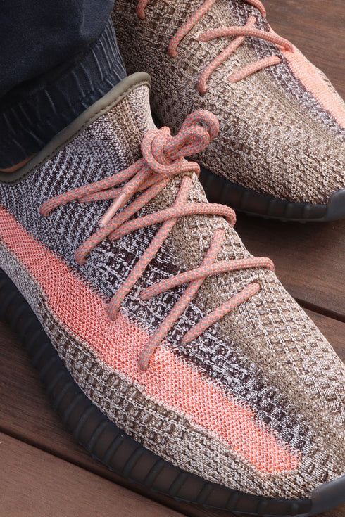 Yeezy Laces 3M Reflective Static Ash Stone Orange Rope Laces